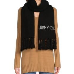 Jimmy Choo羊毛logo圍巾