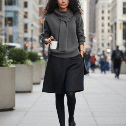 加厚毛呢伸縮腰高腰五分褲